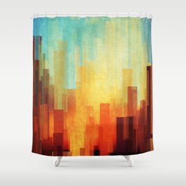 Urban sunset Shower Curtain