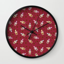 Boba Cups pattern Wall Clock