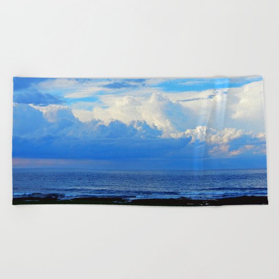Clouds out at Sea Beach Towel