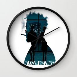 In Tyler we Trust Wall Clock | Brad, Club, Luta, Hollywood, Intylerwetrust, Painting, Subversive, Geek, Tyler, Marla 