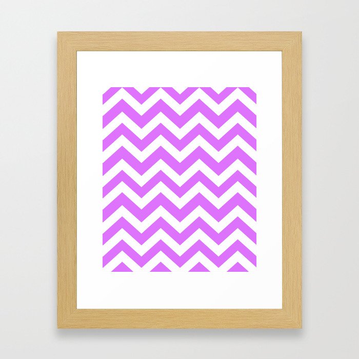 Heliotrope - violet color -  Zigzag Chevron Pattern Framed Art Print