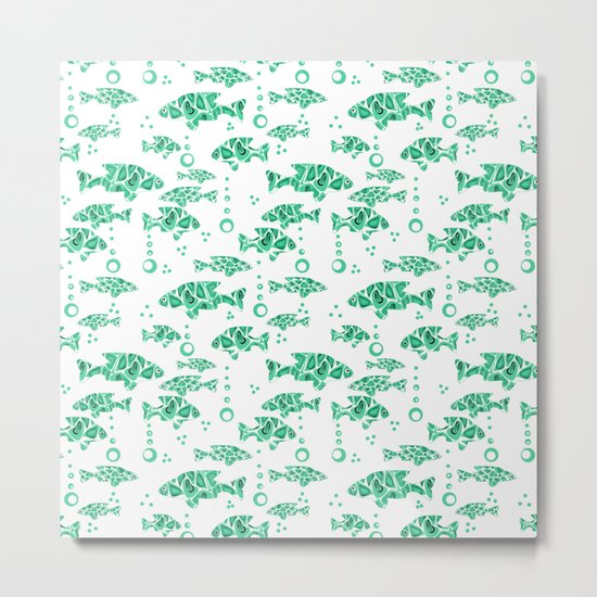 The green fish . Metal Print
