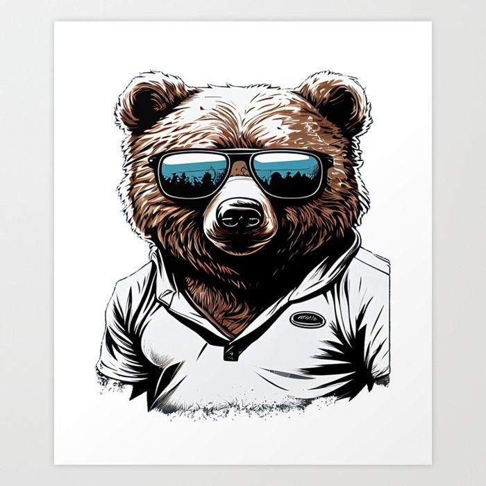 Bear Wearing Sunglasses Art Print