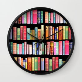 Vintage Book Library for Bibliophile Wall Clock