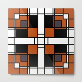 Neoplasticism symmetrical pattern in tangelo Metal Print | Pattern, Graphic Design, Abstract 