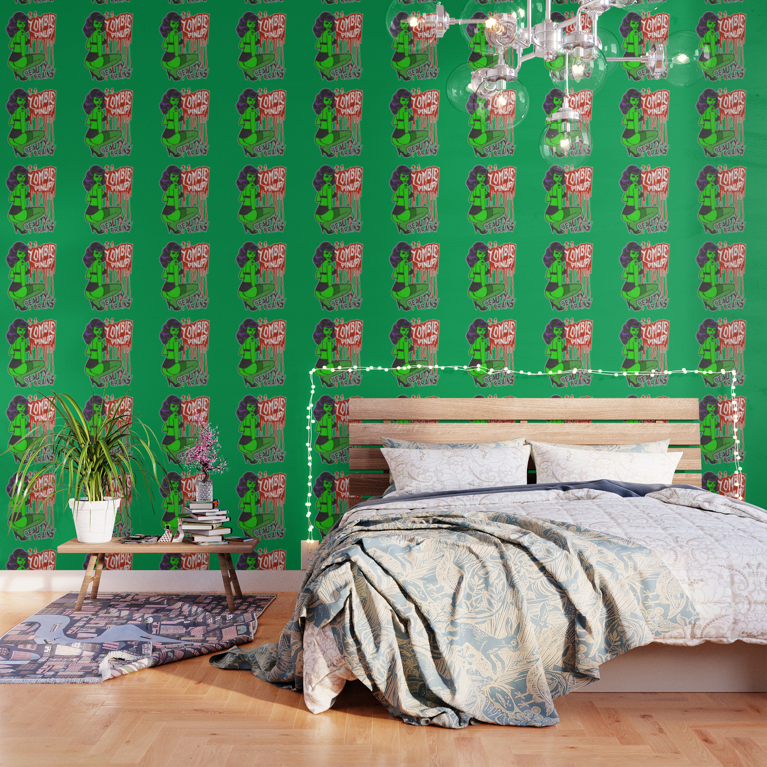 Zombie Bombshell Pinup Wallpaper By Nudefoodtees Society6