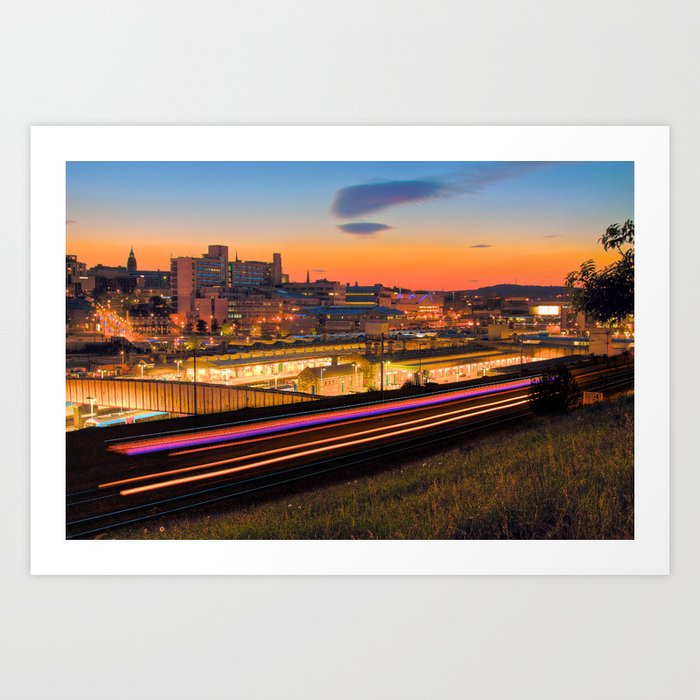 Sheffield At Night Art Print By Yeamanphoto Society6