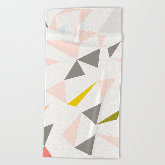 pastel triangles Beach Towel