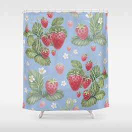 Watercolor strawberry pattern Shower Curtain