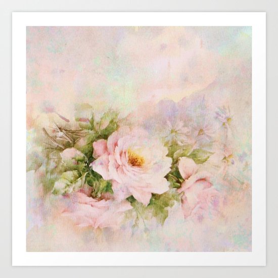 delicate vintage rose Art Print