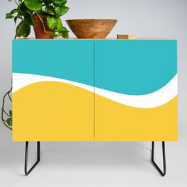 Simple Waves 2 - Turquoise and Yellow Credenza