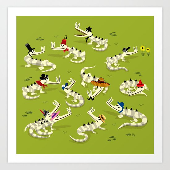 Crocodile Couture Art Print