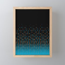 Binary Speed Blue Framed Mini Art Print