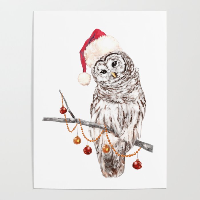 Christmas Owl GREETING Poster