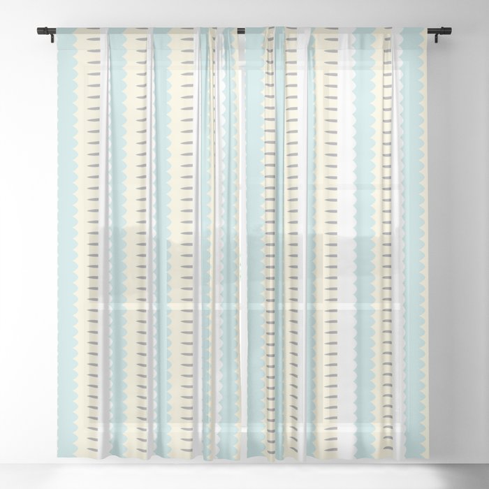 Abstract Fascade Pattern Artwork 05 Color 02 Sheer Curtain