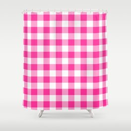 Classic Check - hot pink Shower Curtain