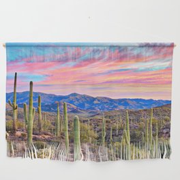Arizona South West Sunset Cactus Desert Landscape Wall Hanging