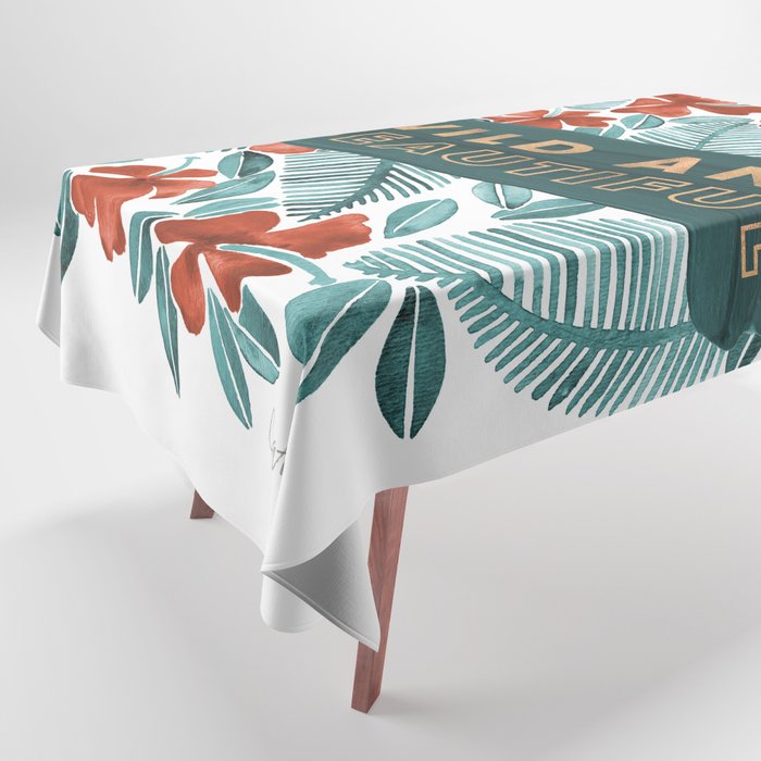 Wild & Beautiful – Teal & Red  Tablecloth