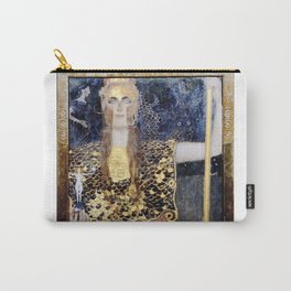 Pallas Athena by Klimt Brothers Gustav and George Carry-All Pouch | Munich, Gold, Goldenera, Sensualart, Nouveaiu, Gustav, Artnouveau, Belleepoque, Painting, Acrylic 