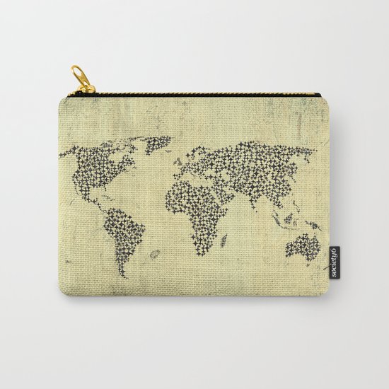 Black Star World Map Carry-All Pouch