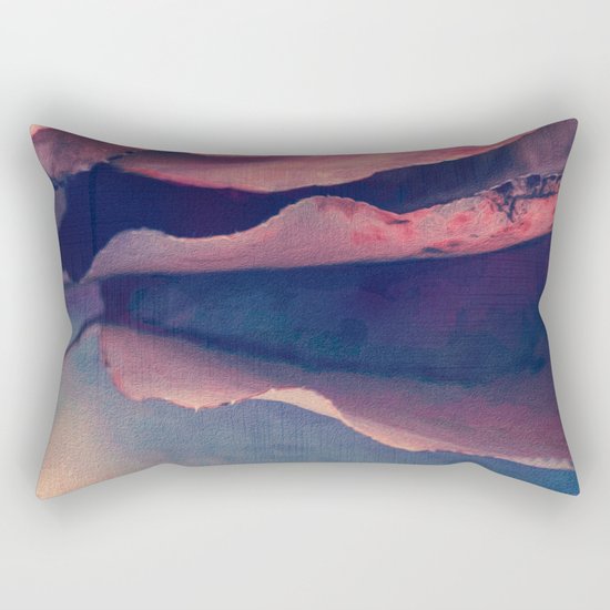 Fall Leaves I - Coral Pink, Red Purple, Blue Violet Rectangular Pillow