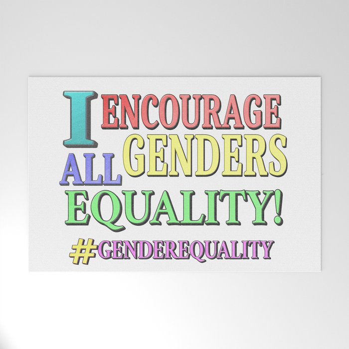  "ALL GENDERS EQUALITY" Cute Expression Design. Buy Now Welcome Mat