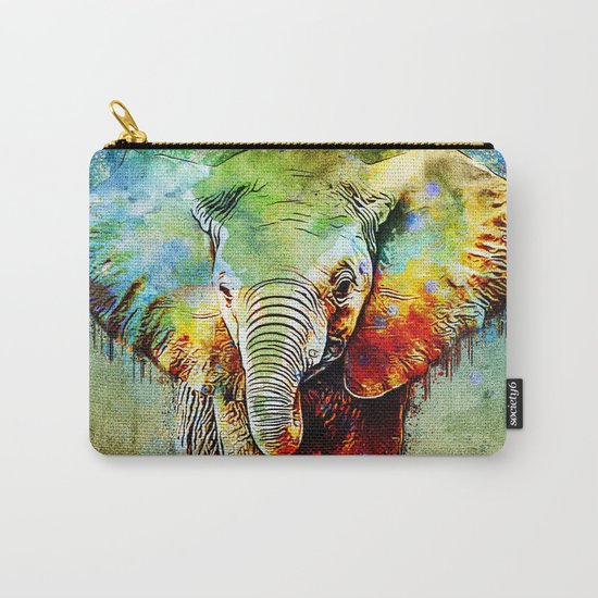 watercolor elephant Carry-All Pouch