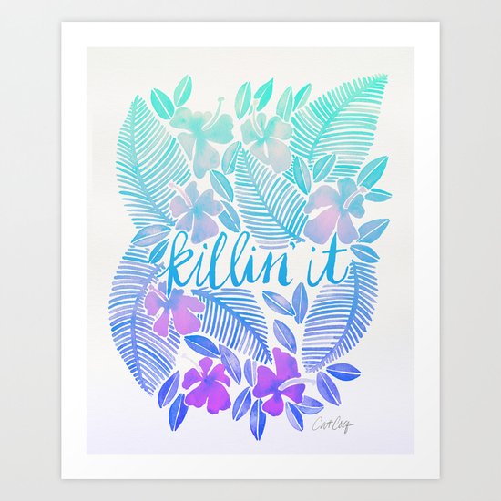 Killin' It – Turquoise + Lavender Ombré Art Print