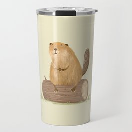 Beaver on a Log Travel Mug