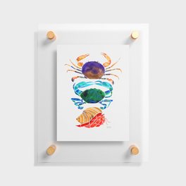 Watercolor Crabs Floating Acrylic Print