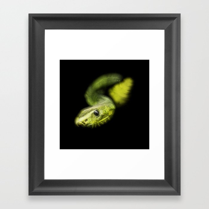 Spiked Green Snake Framed Art Print