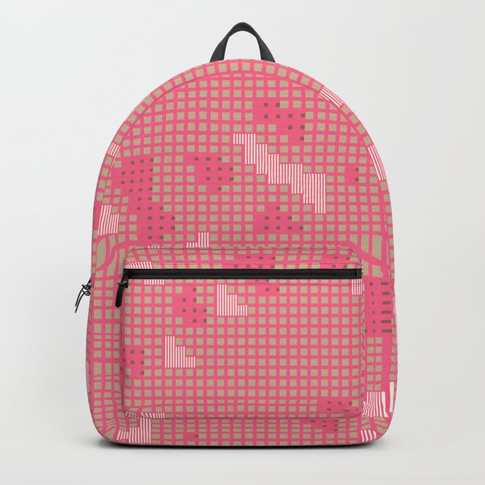 Rose Pink Geometric Pattern Backpack