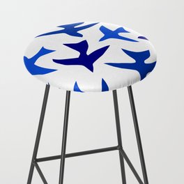 Matisse cut-out birds - blue and white pattern Bar Stool