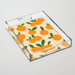 Oranges on Peach Pattern Acrylic Tray