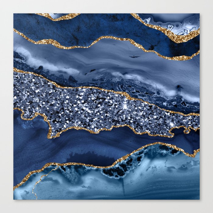 Agate Glitter Ocean Texture 07 Canvas Print