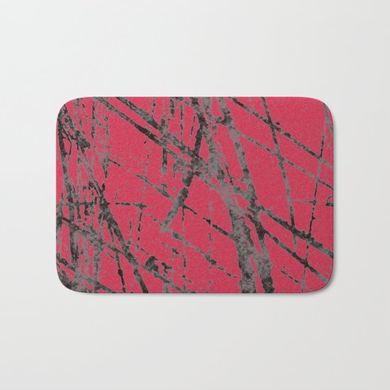 red black scratchy grunge Bath Mat