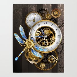Dials with Dragonfly ( Steampunk ) Poster