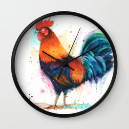Colorful Rooster Wall Clock