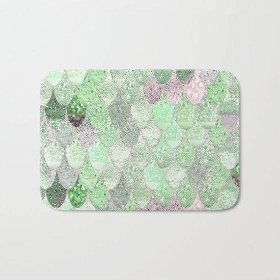 SUMMER MERMAID - GREEN & PINK Bath Mat