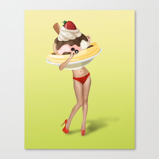 ice cream woman Canvas Print
