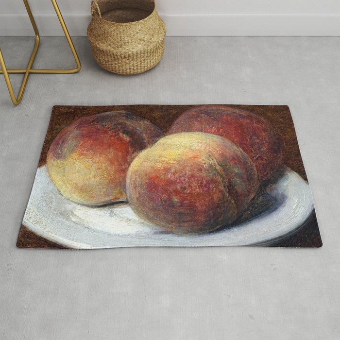 Henri Fantin Latour Three Peaches on a Plate Rug
