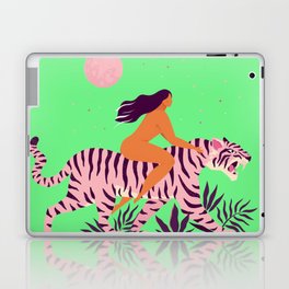 Pink Tiger Woman Laptop Skin