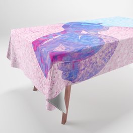 glasses poolside pink and blue impressionism painted realistic still life Tablecloth