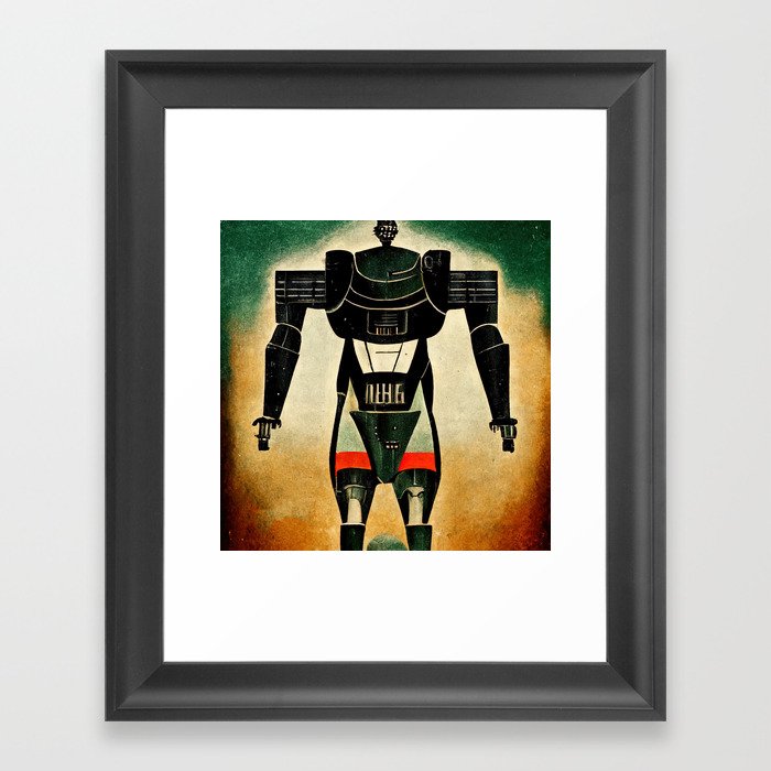 Retro-Futurist Robot Framed Art Print