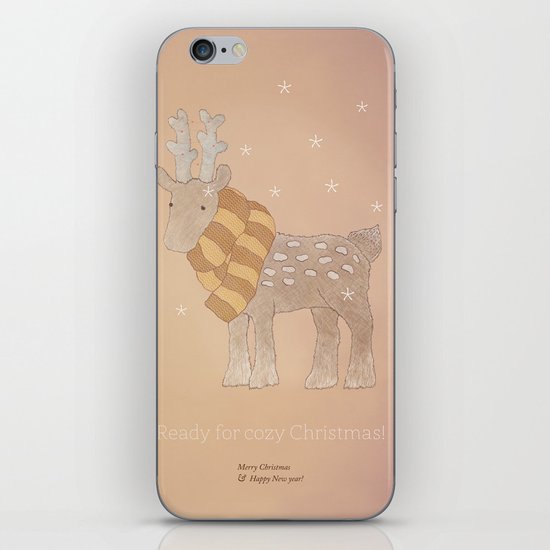 Christmas creatures- The Cozy Deer iPhone & iPod Skin