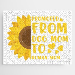 Promoted From Dog Mom To Human Mom Jigsaw Puzzle