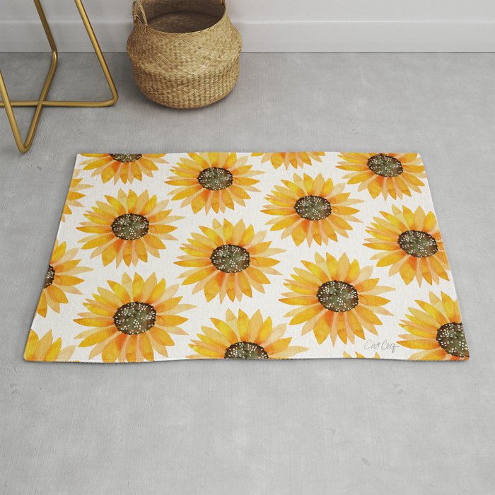 Single Sunflower – Yellow Rug