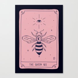 Tarot Card | The Queen Bee Pink Canvas Print