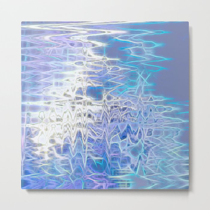 Violet Vibration: Electric Purple Sound Wave Abstraction Metal Print