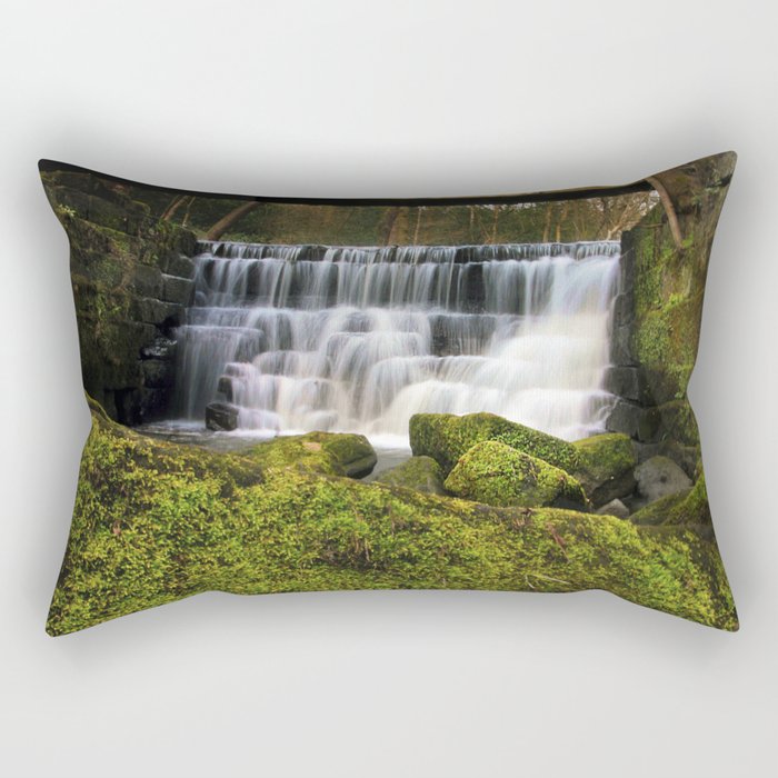 English Spring Waterfall Rectangular Pillow